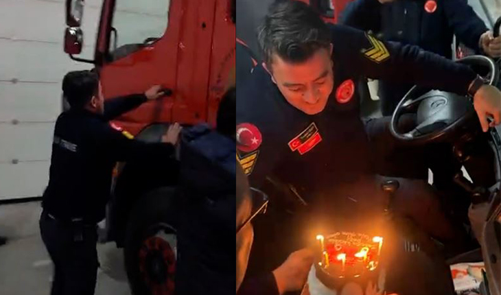 İtfaiye şoförüne yürek hoplatan sürpriz: “Anam anam benim ev“
