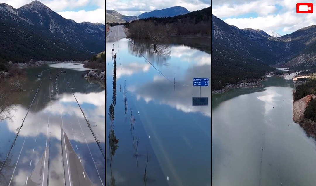 Konya’da günlerdir kapalı olan yol böyle görüntülendi